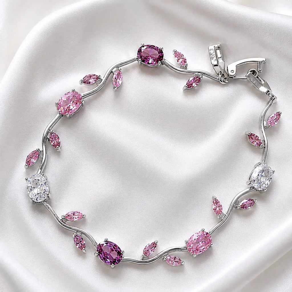 Luminous Gold Plated Crystal Tulip Bracelet Exclusive Designer Gift Box Included