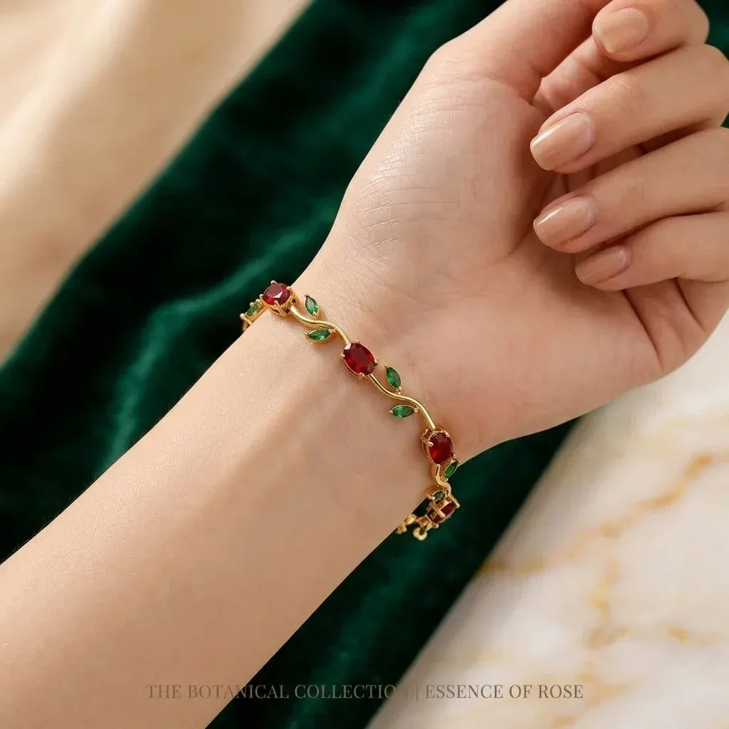 Luminous Gold Plated Crystal Tulip Bracelet Exclusive Designer Gift Box Included