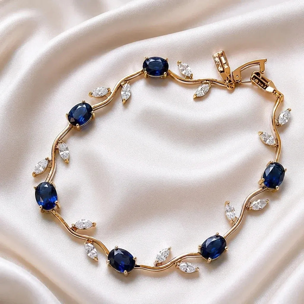 Luminous Gold Plated Crystal Tulip Bracelet Exclusive Designer Gift Box Included