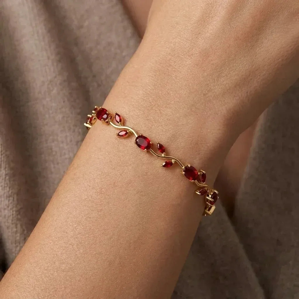 Luminous Gold Plated Crystal Tulip Bracelet Exclusive Designer Gift Box Included