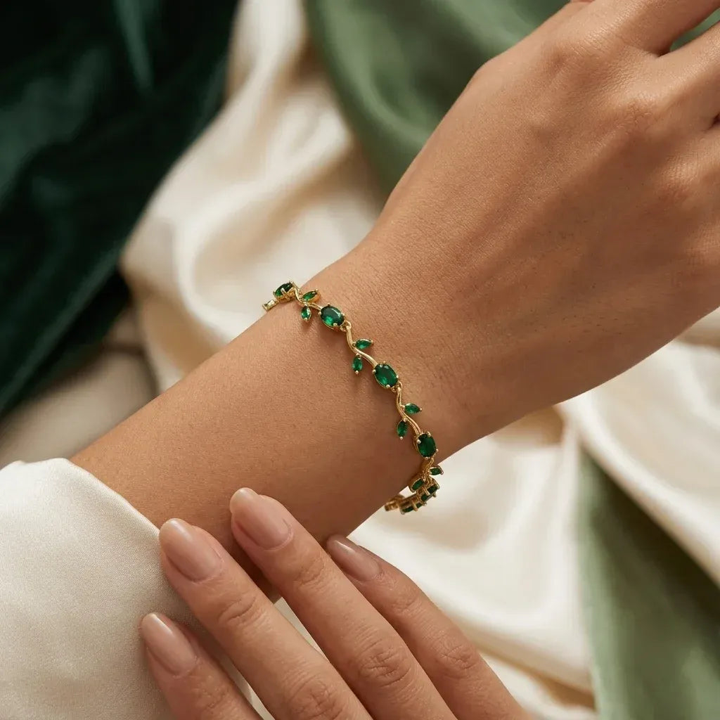 Luminous Gold Plated Crystal Tulip Bracelet Exclusive Designer Gift Box Included