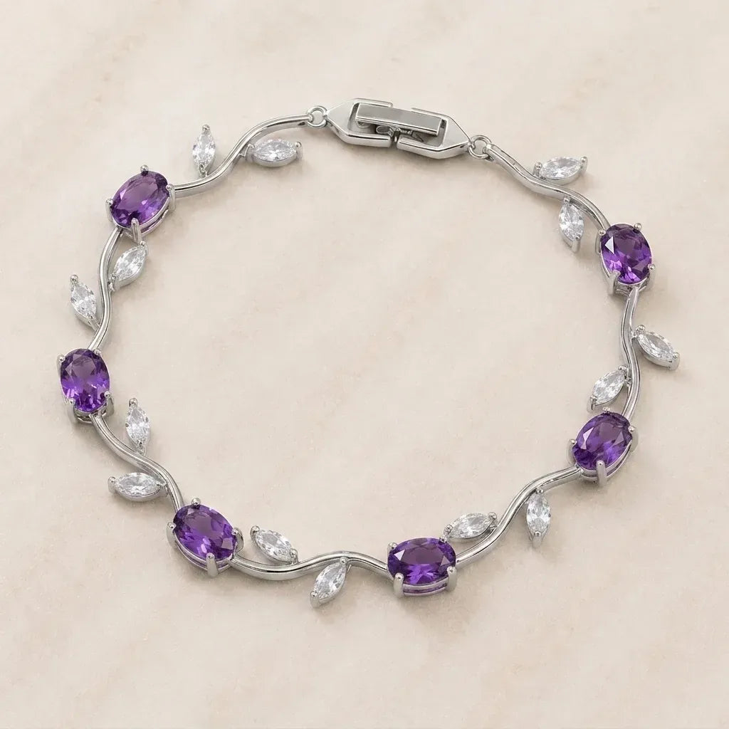Luminous Gold Plated Crystal Tulip Bracelet Exclusive Designer Gift Box Included