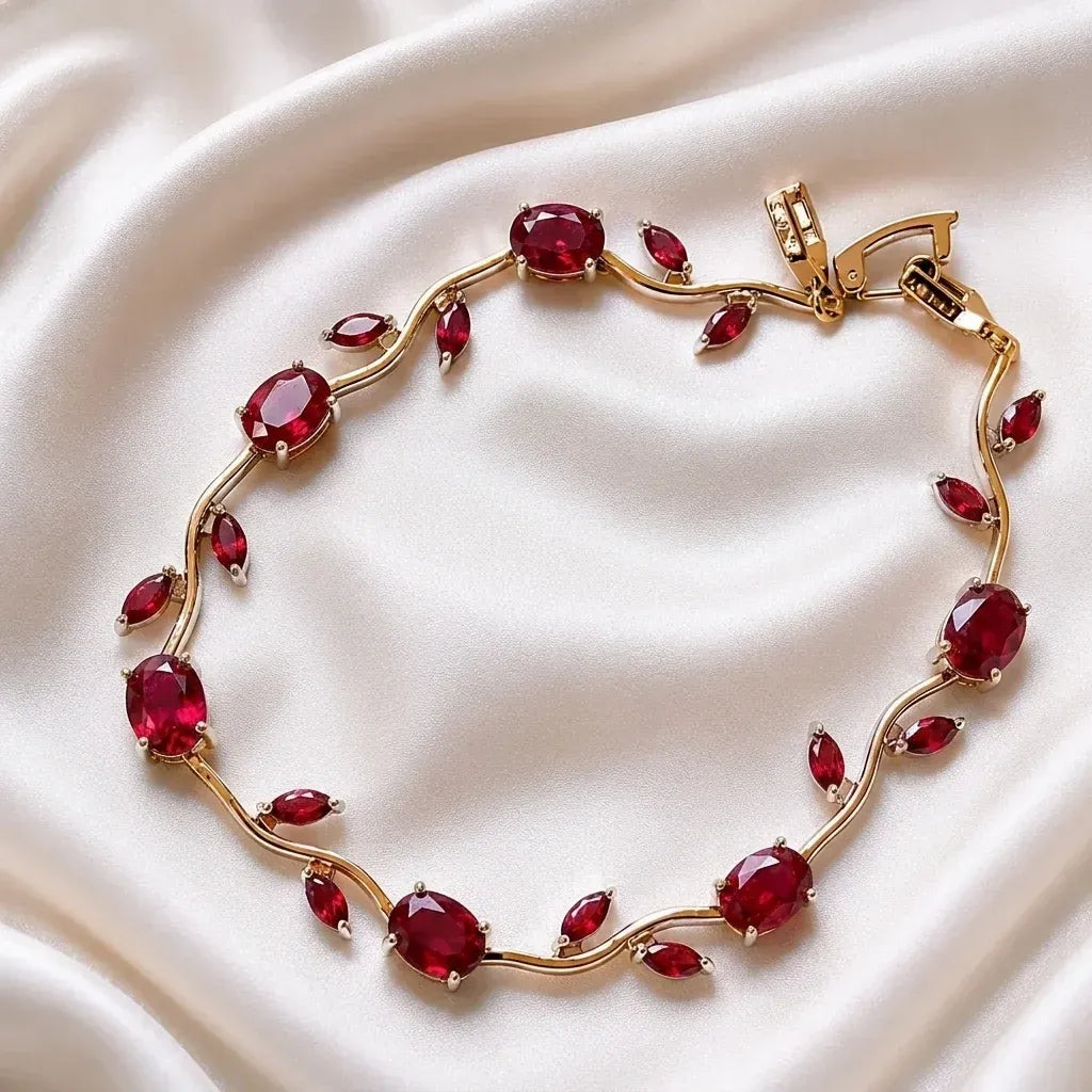 Luminous Gold Plated Crystal Tulip Bracelet Exclusive Designer Gift Box Included