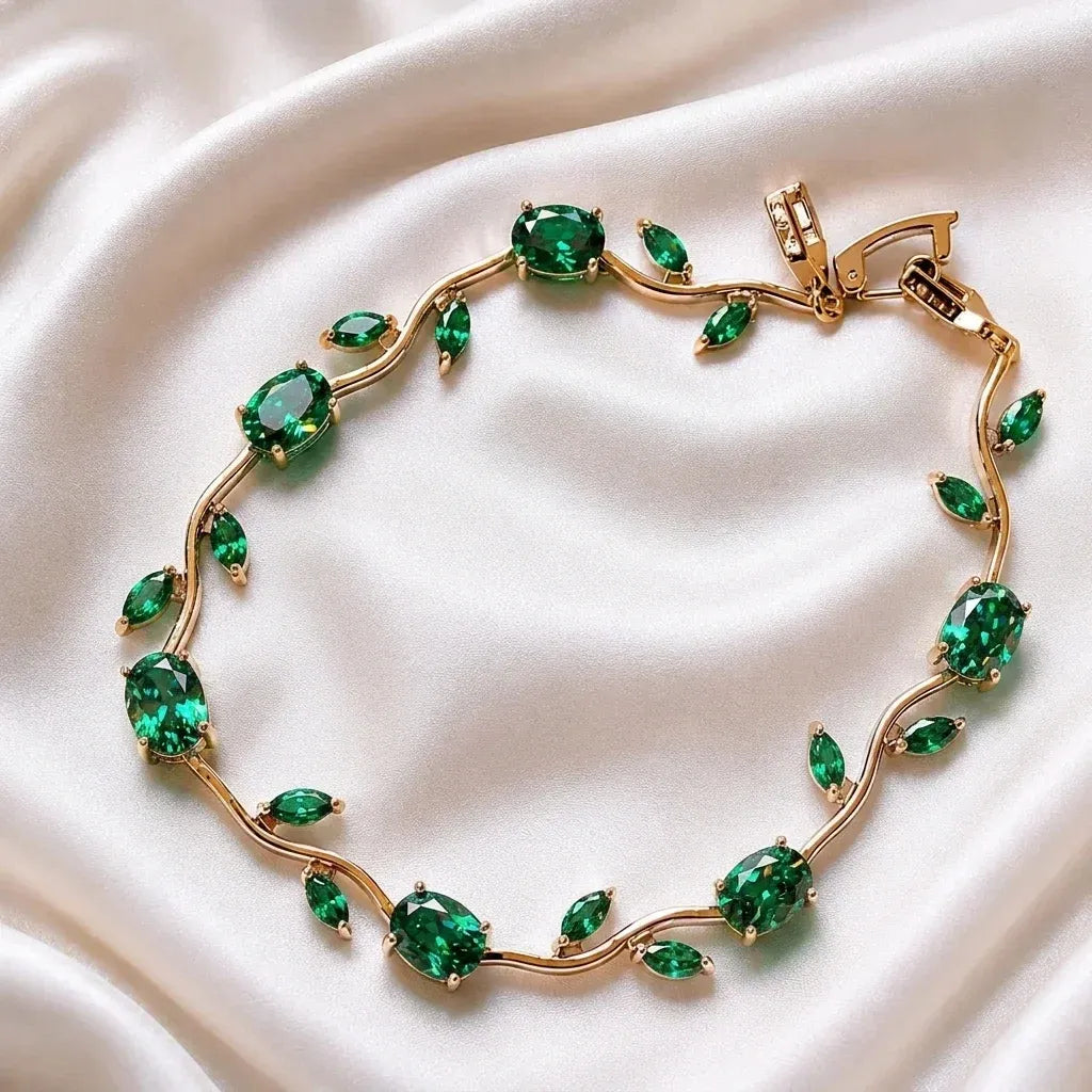 Luminous Gold Plated Crystal Tulip Bracelet Exclusive Designer Gift Box Included