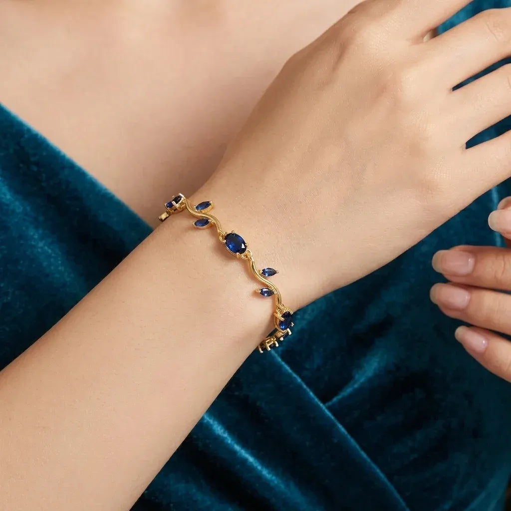 Luminous Gold Plated Crystal Tulip Bracelet Exclusive Designer Gift Box Included