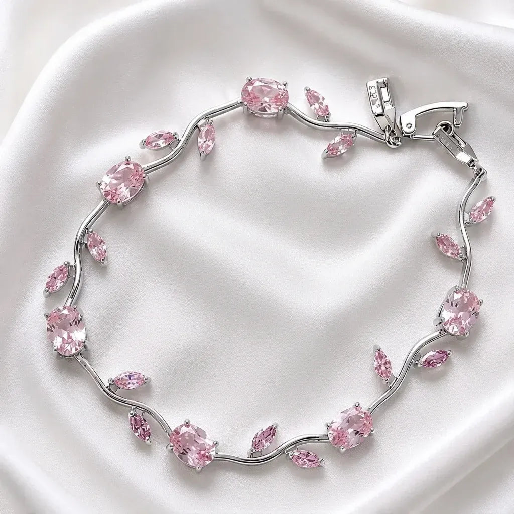 Luminous Gold Plated Crystal Tulip Bracelet Exclusive Designer Gift Box Included