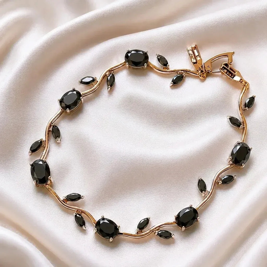 Luminous Gold Plated Crystal Tulip Bracelet Exclusive Designer Gift Box Included
